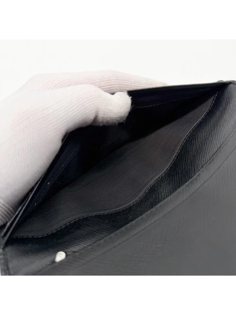 Prada Saffiano Wallet Triangle Logo